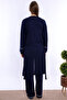 Soft Textured Cotton Maternity Pajama Set with Dressing Gown Effortt - Navy Blue - 4