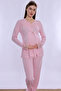 Adjustable Waist Elastic Cotton Maternity Pajama Set Effortt - Pink - 6