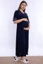 Mother's Comfort Maternity Nightgown with Breastfeeding Feature Effortt - Navy Blue - 5