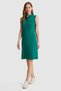 Women's Dark Green Polo Collar Knitted Dress 50323571-Vr079 - 3