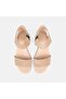 Women's Beige Zippered Wedge Heeled Suede Sandals - 6
