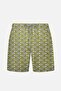 1845 Men's Green Purple Fish Patterned Swim Shorts - 2