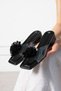Begonya Black Transparent Strappy Women's Slippers with Floral Accessories and Short Heels - 3