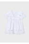 Girl's Guipure Embroidered Dress White 3923 - 5