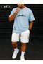 Limited Edition Printed Plus Size Unisex Oversize T-Shirt White Shorts Set