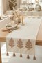 Colorful Tree Embroidered Tasseled Cotton Decorative Bohemian Cotton Runner 40X130 cm - 7