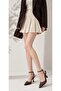 Brown Satin Polka Dot Pointed Heeled Shoes