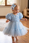 Baby Girl Princess Buckle Included Dress 3D Rose Tulle Layered Bow Detail Birthday Party Wedding Special Occasion Dress 9-24 Months - 6