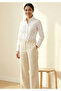 White Classic French Double Cuff Buttoned Women's Formal Cotton Shirt - 3