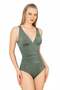 Women's Draped Gathering Water Green Swimsuit