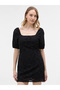 Rochie mini neagră de damă, tip furou - 2