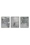 Sterling Vein Set of 3 Abstract Wall Art | Framed Canvas Print with Silver Foil Embossed | Luxury Modern Decor for Living Room, Bedroom, Office & Gift - 2