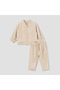 Mandarin Collar Long Sleeves Bomber Jacket and Pants Set with Pockets - 2