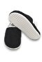 Women's plush black house slippers - 4