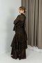 Women's Lined Body and Skirt Detailed Ruffled Chiffon Dress Mixed - 4