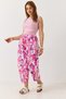 Women's Elastic Waist Carrot Cut Trousers Pink - 3
