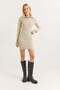 Women's Polo Collar Mini Dress Beige - 5