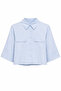 4660 Women's Short Sleeve Crop Shirt Baby Blue