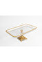 3-Piece Glass Serving Set with Gold Feet, Dowry Set, Guest Catering Set - 4