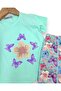 Girl's Summer Tights and Printed T-Shirt Set for Ages 2-3-4-5-6-7-8-9, 2-Piece Set - 4
