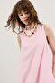 Pink Draped Halter Neck Midi Dress - 2