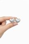 White Color Fluted Curved Heart Earrings Women's Brass Jewelry - 4