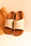 Leonardo Beige Flat Rubber Sole Men's Slippers - 2