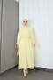 Bolero Elastic Waist Hijab Dress Yellow Hnt011