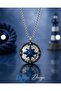 Premium Design Stainless Titanium Steel Blue Detailed North Star Sailor Compass Necklace - 2