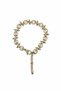 Jewelry Women's Gold Color Studded Hoop Detailed Tarnish Resistant Steel Chain Bracelet 1095 - 2