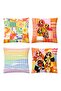 Dog Friends Patterned 4-Piece Throw Pillow Cover Set - 4