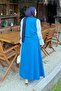 Gabardine Vest-Skirt Double Hijab Set Blue - 4