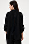 Women's Black Italian 100% Linen Lace Back Low-Cut Top and Bottom Linen Set 38 - 44 Size - 3