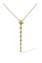 Women's Gold Color Star Y Necklace with Zircon Stone Detail, Stylish Minimal Steel Chain Necklace