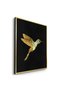 Golden Hummingbird Abstract Wall Art | Framed Canvas Print with Gold Foil Embossed | Luxury Modern Decor for Living Room, Bedroom, Office & Gift - 3