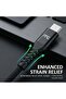كابل شحن ونقل بيانات مجدول من نوع USB-A إلى USB-C، أسود، طراز C-D100A2C - 4