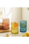 POLIDREAM Vintage Glassware Set - 4pcs Multicolor 15.2oz Hobnail Drinking Glasses for Beer, Cocktail, Soda & Juice - 8