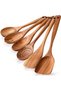 ® Kitchen 6 Piece Wooden Spoons for Cooking - Smooth Finish Teak Wooden Utensils for Cooking