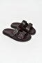 Cute Brown Rustic Double-Striped Flat Sole Women's Slippers - 8