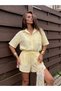 Women's Striped Shirt and Shorts Linen Two-Piece Set