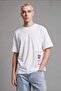 100% Cotton Oversized Crew Neck Embroidery Print Short Sleeve Ecru T-Shirt I2787Ax26Hs - 4