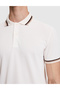 Ecru Slim Fit Buttoned Polo Collar T-Shirt 50321159-Vr019 - 6