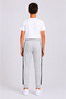 Boy's Cotton Striped Detailed Sweatpants Gray Melange-26116 - 4