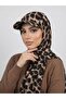 Ready-Made Shawl with Hat - Leopard Pattern - Pool and Sea Cap That Can Be Used over the Hijab - Flexible Fabric
