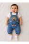Flexible Denim Gardener Overalls Set with Cotton T-Shirt Summer Baby Girl and Boy Set Unisex - 2