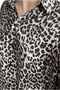 Women's Leopard Cotton Viscose Oversize Long Buttoned Shirt Dress - Without Belt - 5