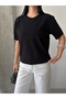 Premium Viscose Crew Neck Comfortable Fit Short Sleeve Flexible Summer Knitwear Blouse - 5