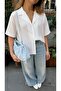 Women's Cool Comfortable Striped Textured Shirt - 6