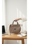 Waxed Canvas Hand and Shoulder Bag with Zipper Detail - 4