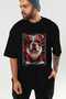 For Dog Lovers 22 Front Dog Print Black Oversize T-Shirt 100% Cotton Unisex Dog Lover Premium Design - 7